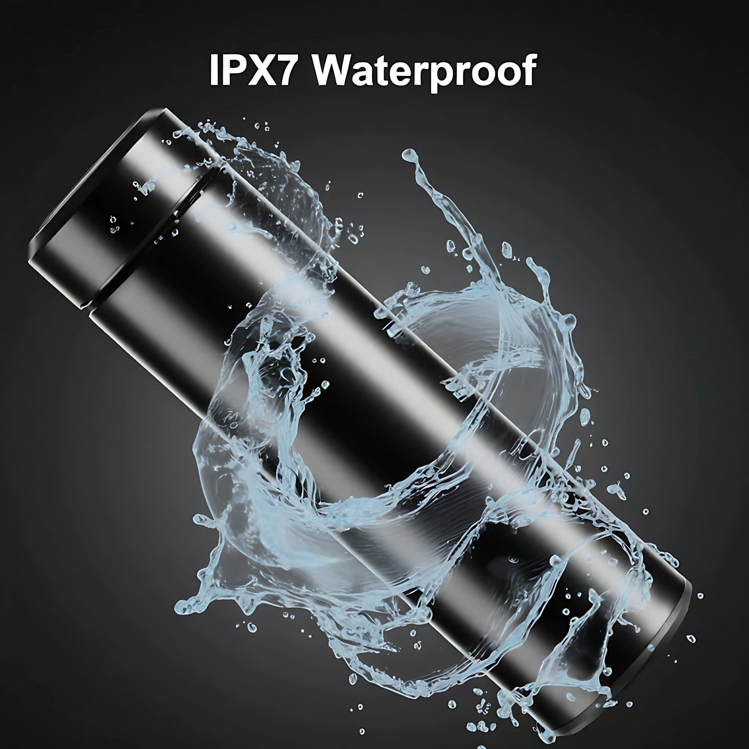 LumoSip™ smart bottle submerged in water, demonstrating its IPX7 waterproof protection.